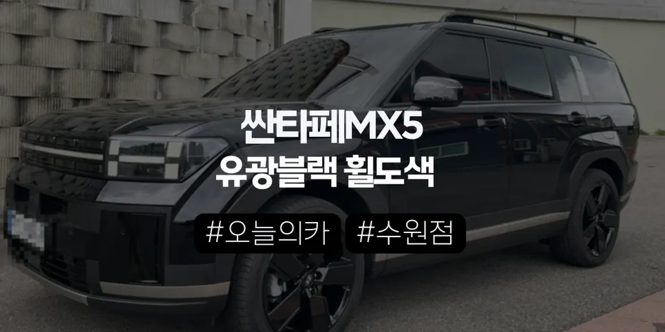 수원휠도색 싼타페 MX 19인치 다이아컷팅 휠, 유광블랙 분체도색이 답인 이유 (오늘의카 수원점)